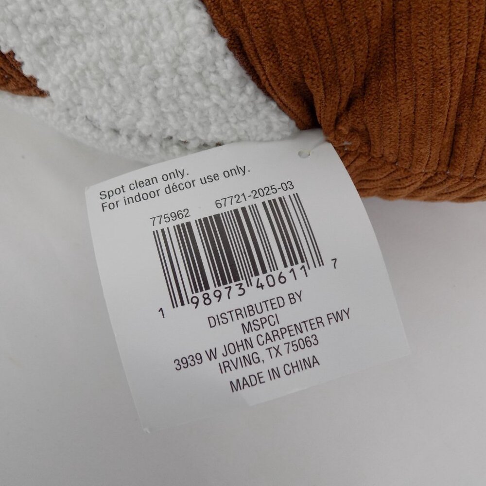 Football Pillow Celebrate it Tailgate Sports Home Decor 17.5" x 11" Brown White - Picture 8 of 9
